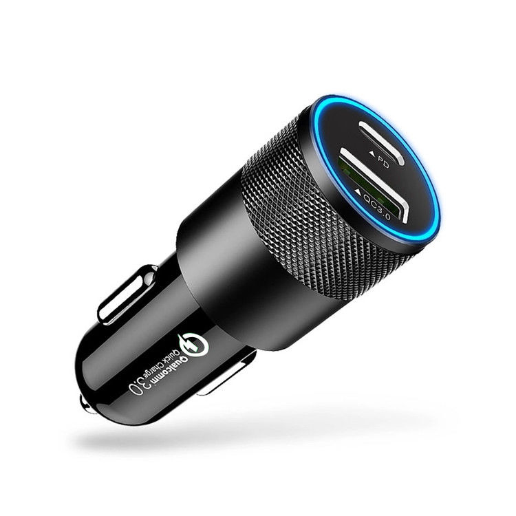 30w Dual USB Fast Car Phone Charger , PD3.0 USB Type C Car Charger For Iphone